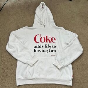 Vintage White Coke x Brixtn hoodie with red accents